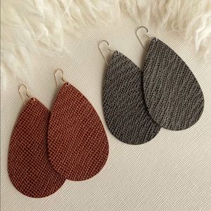 Nickel & Suede Earrings (M) HTF Russet & Loden, excellent condition.